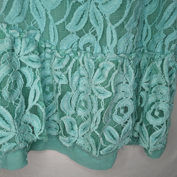 Zara Blue Lace Sheer Back Tank Top Small - Picture 6 of 10